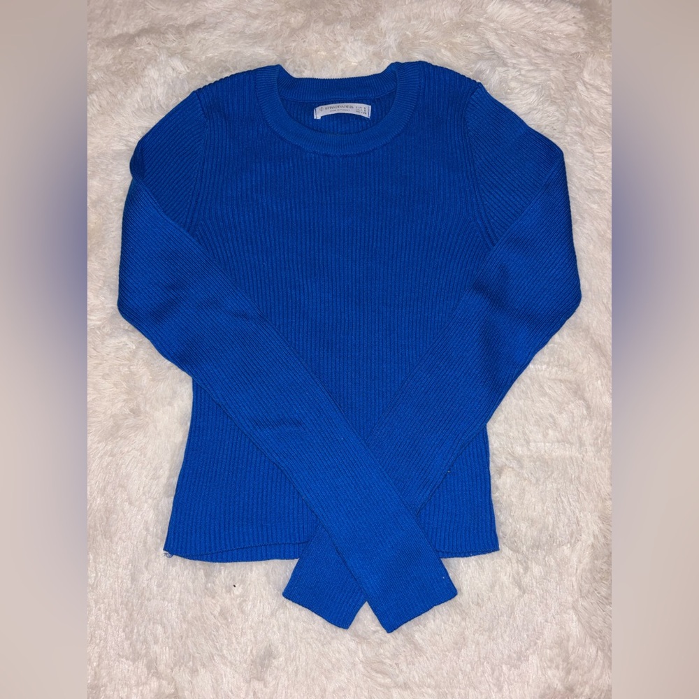 Stradivarius Vibrant Blue Crew Neck Sweater